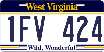 WV license plate 1FV424