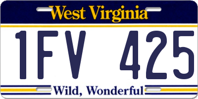 WV license plate 1FV425