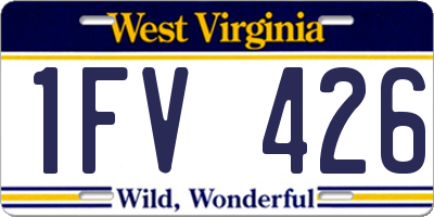 WV license plate 1FV426