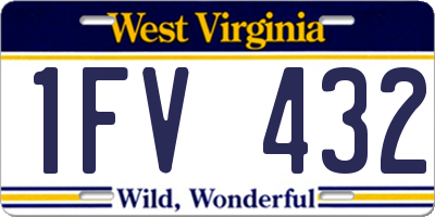 WV license plate 1FV432