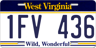 WV license plate 1FV436