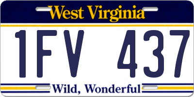 WV license plate 1FV437