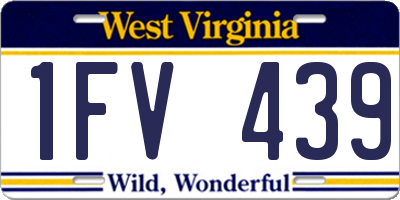 WV license plate 1FV439