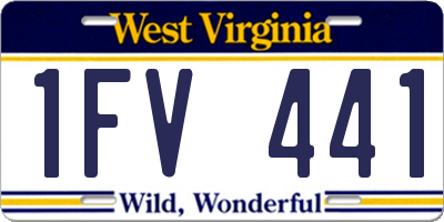 WV license plate 1FV441
