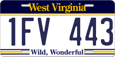 WV license plate 1FV443