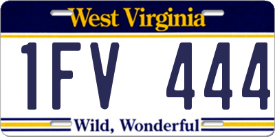 WV license plate 1FV444