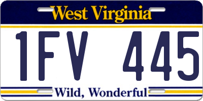 WV license plate 1FV445