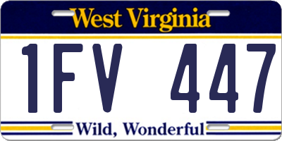 WV license plate 1FV447