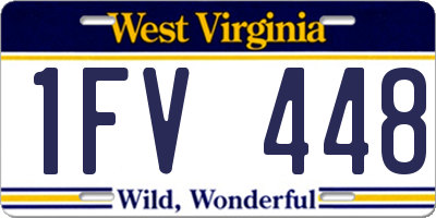 WV license plate 1FV448