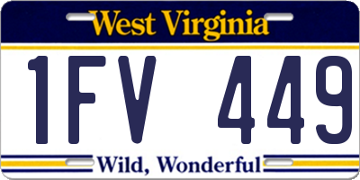WV license plate 1FV449