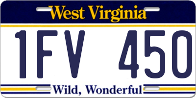 WV license plate 1FV450