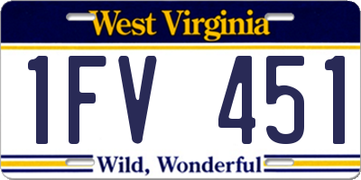 WV license plate 1FV451