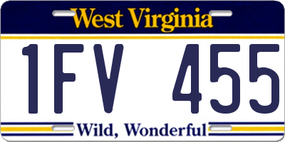 WV license plate 1FV455