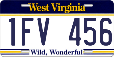 WV license plate 1FV456