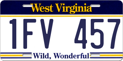 WV license plate 1FV457