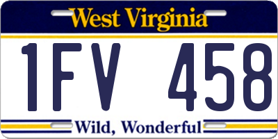 WV license plate 1FV458
