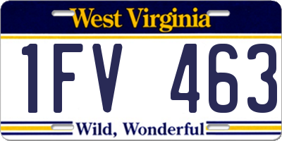 WV license plate 1FV463