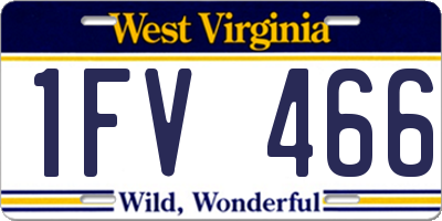 WV license plate 1FV466