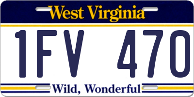 WV license plate 1FV470