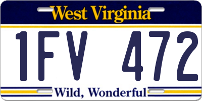 WV license plate 1FV472
