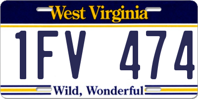 WV license plate 1FV474