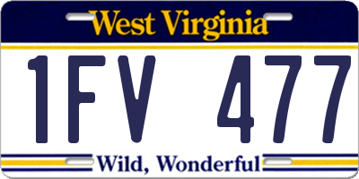 WV license plate 1FV477
