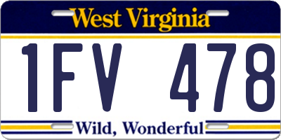 WV license plate 1FV478
