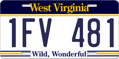 WV license plate 1FV481