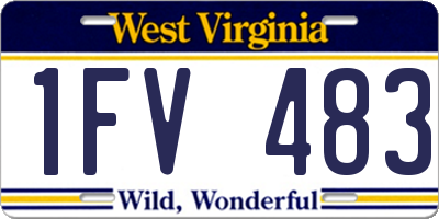 WV license plate 1FV483