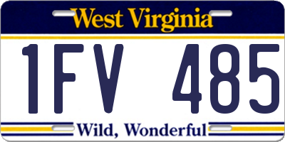 WV license plate 1FV485