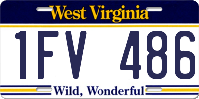 WV license plate 1FV486