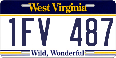 WV license plate 1FV487