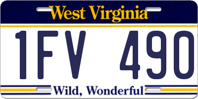 WV license plate 1FV490