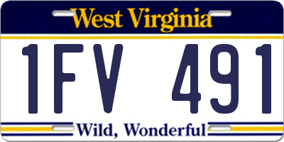 WV license plate 1FV491