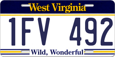 WV license plate 1FV492