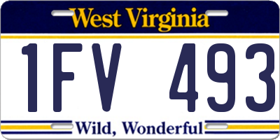 WV license plate 1FV493