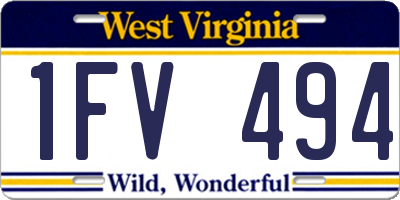 WV license plate 1FV494