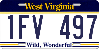 WV license plate 1FV497