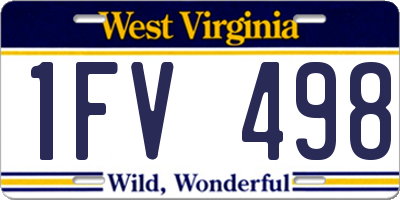 WV license plate 1FV498