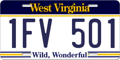 WV license plate 1FV501