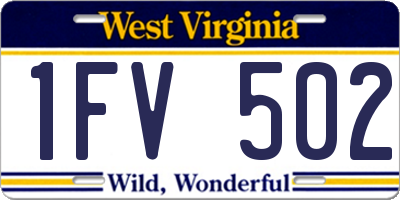 WV license plate 1FV502