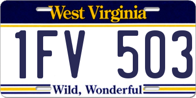 WV license plate 1FV503