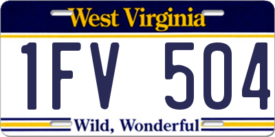 WV license plate 1FV504