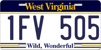 WV license plate 1FV505