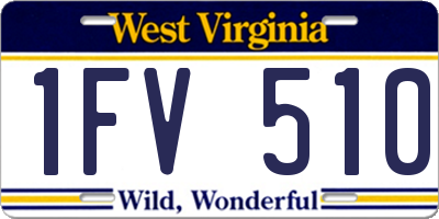 WV license plate 1FV510