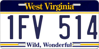 WV license plate 1FV514