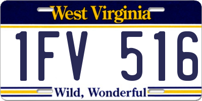 WV license plate 1FV516