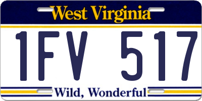 WV license plate 1FV517