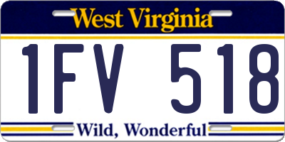 WV license plate 1FV518