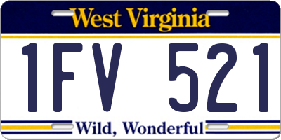 WV license plate 1FV521